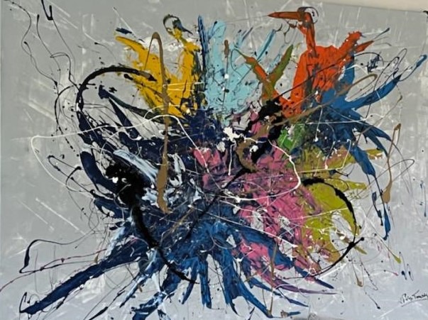 Creation-Objet-Artistique-4ok Création de tableaux en peinture de recyclage sur toiles en coton ou en lin.